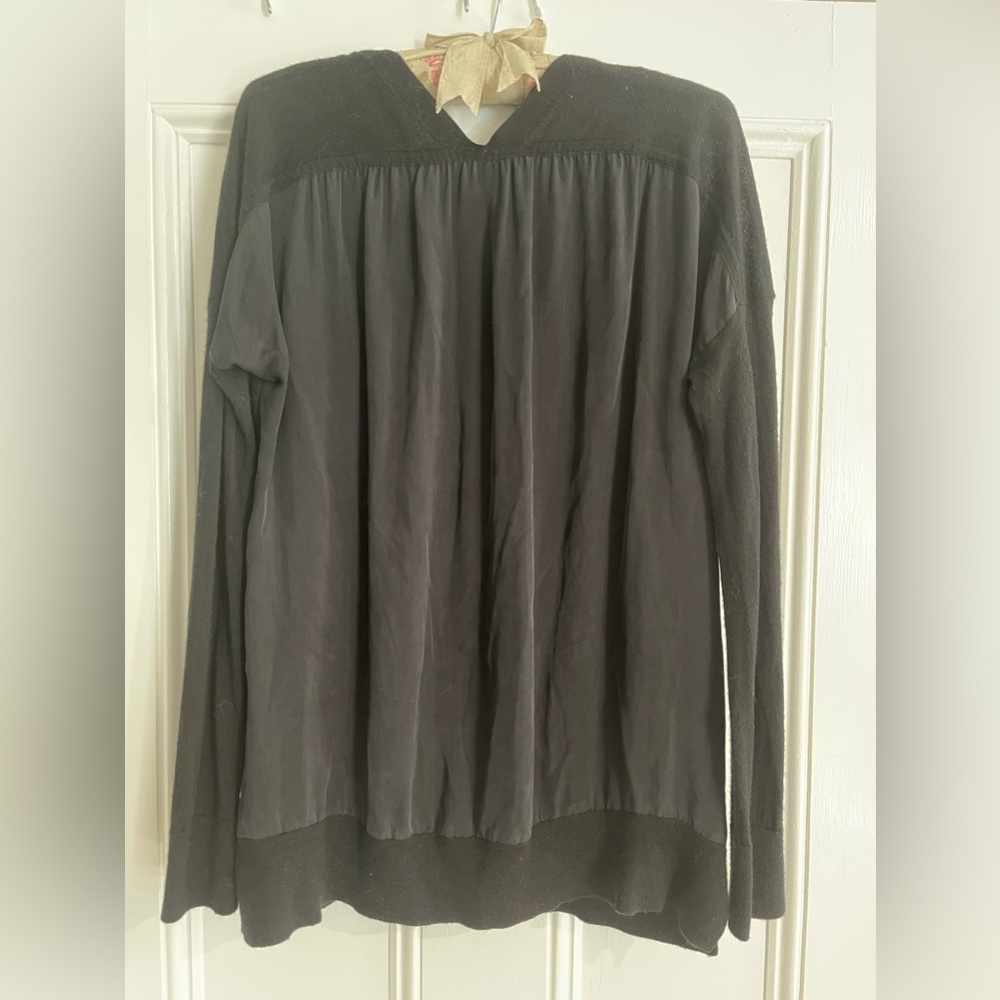 All Saints black sweater with silk back Size S
